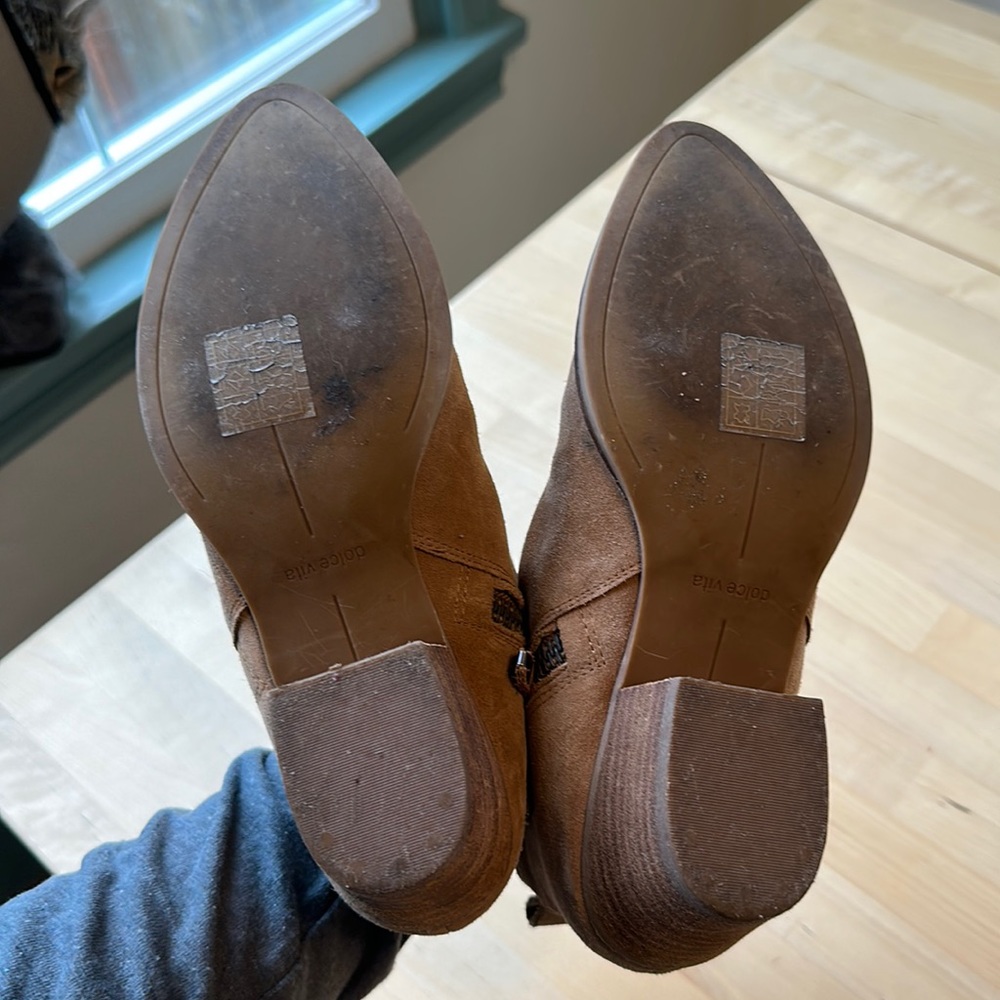 Dolce Vita Tan Suede Leather Booties - Picture 8 of 12
